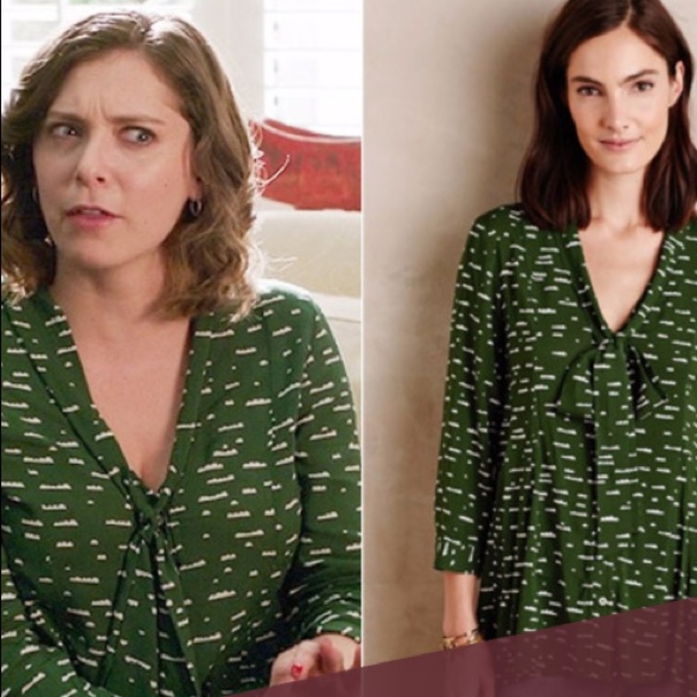 Maeve for Anthropologie Green Cloud Tunic